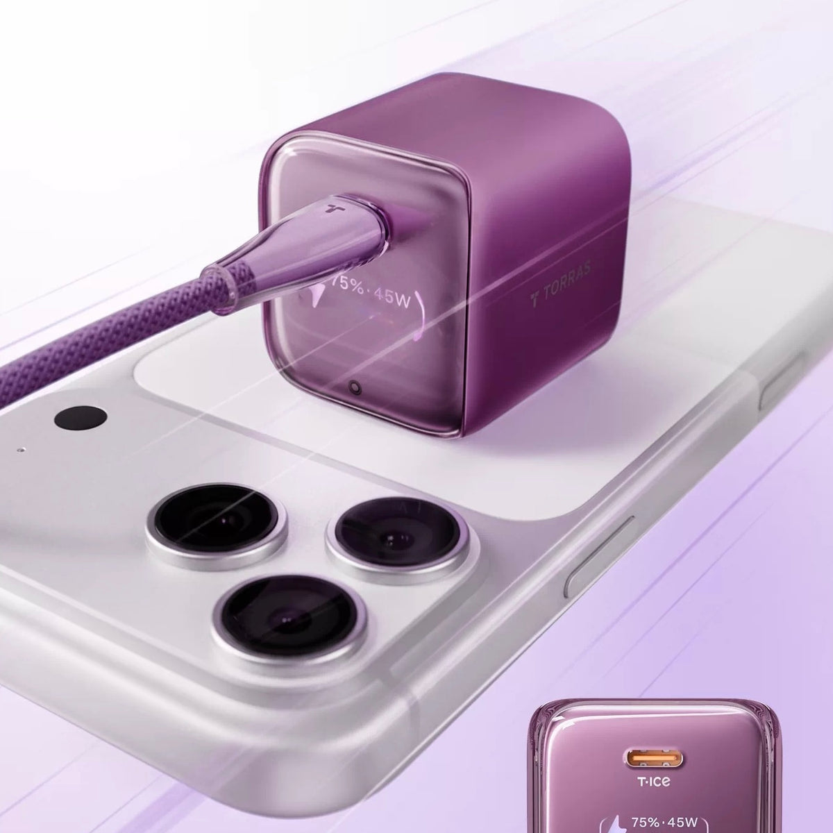 60W Fast Charger with Smart LED Display for iPhone & Type-C Devices