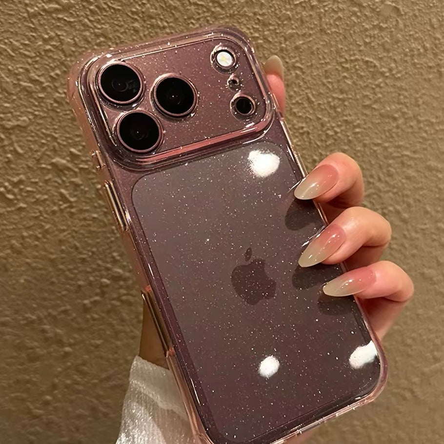 Luxury Glitter Clear Phone Case with Acrylic Backplate – Sparkle