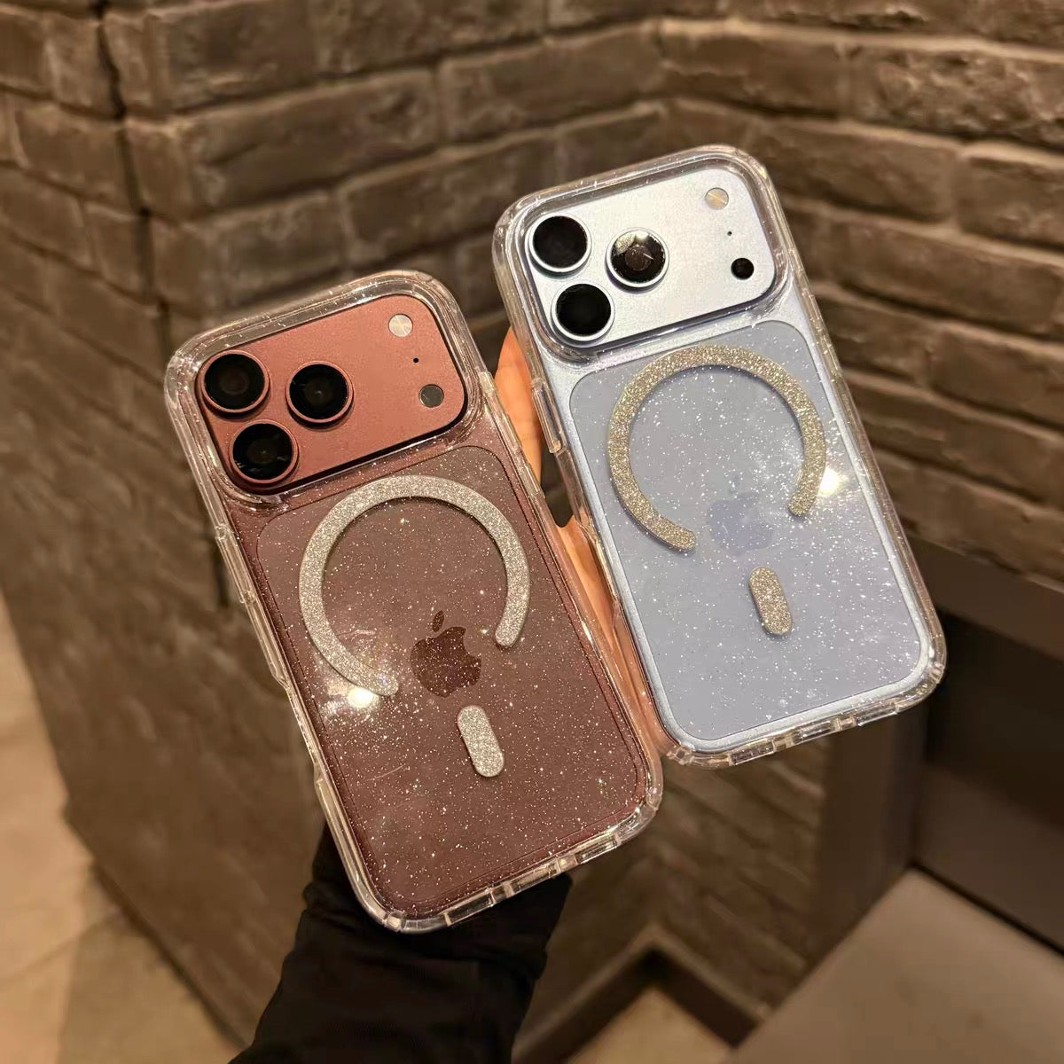 Glitter Magnetic Clear Case for iPhone - Shockproof Protective Cover
