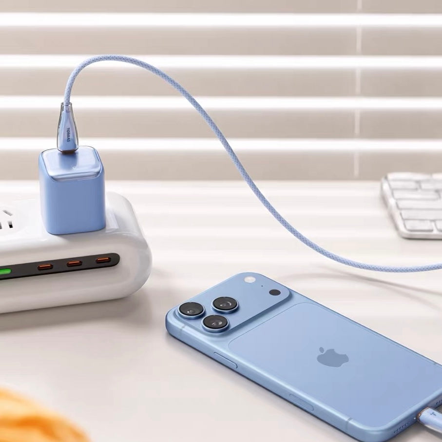60W Fast Charger with Smart LED Display for iPhone & Type-C Devices