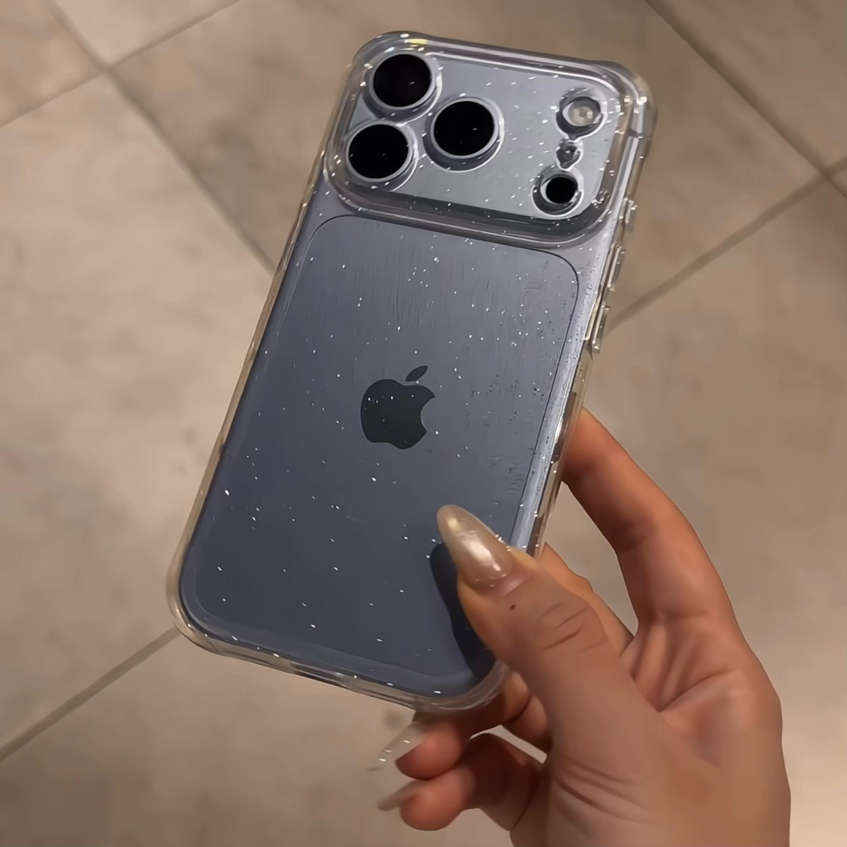 Luxury Glitter Clear Phone Case with Acrylic Backplate – Sparkle